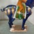 Beijing Niren Zhang Tang Style Cobalt Sancai Glazed Horse & Rider Figurine - 17" For Sale - Image 12 of 16