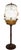 Groovy Space Age floor standing birdcage, featuring a dome top wire rod brass plated cage, with a translucent tinted...