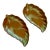 Mid 20th Century Frankoma Prairie Green Pottery Footed Leaf Dishes #225 - Pair For Sale