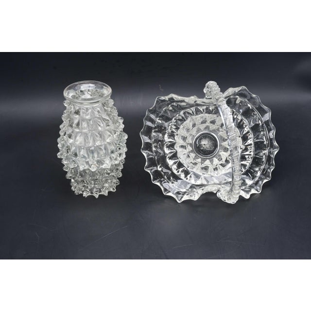 Set of 2 Ercole Barovier Rostrato Murano Italian Glass Vase for Barovier & Toso For Sale - Image 11 of 13