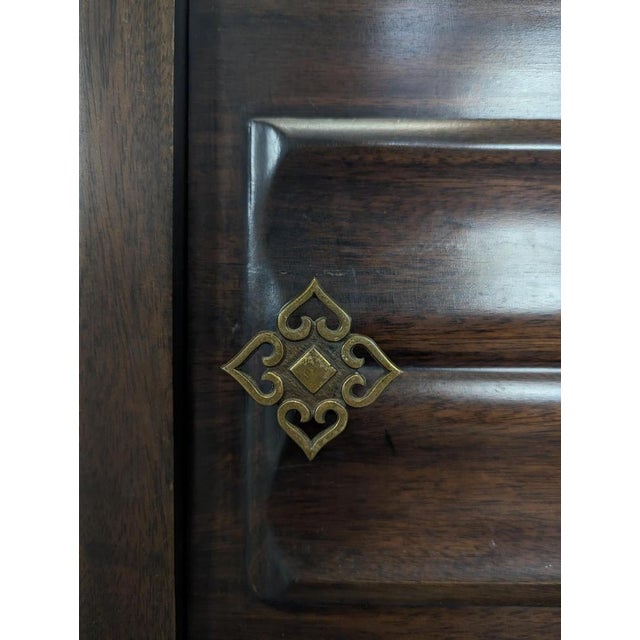 Wood Large Art Deco Mahogany Bedside Tables, Set of 2 For Sale - Image 7 of 8