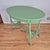 Early 20th Century Early 20th Century Celery Green Painted Wicker Oval Sofa Console Table Desk Vanity For Sale - Image 5 of 11