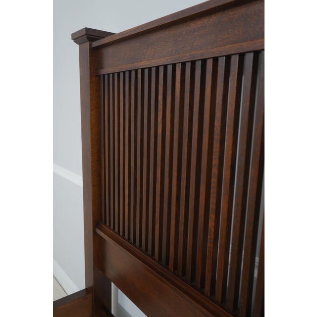 Stickley Mission Oak King Size Spindle Bed For Sale - Image 10 of 16