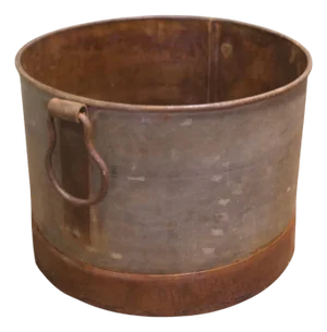 Large Galvanised Steel and Iron Cauldron Log Bin