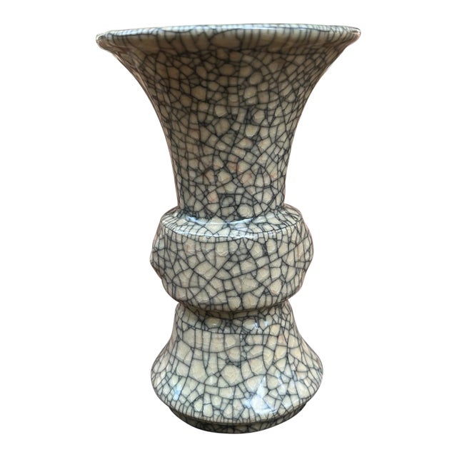 Rare Antique Chinese Ge Ware Crackle Glaze Vase - C. T. Loo Collection Export 1921 For Sale