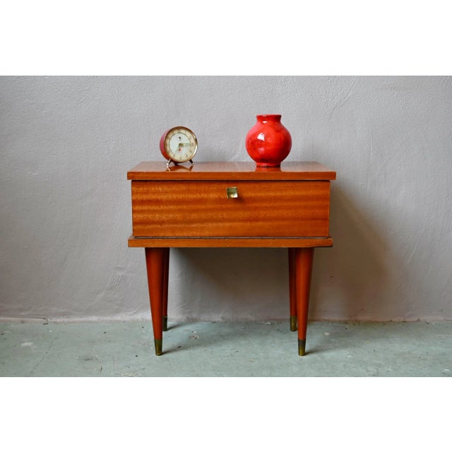 Vintage Oak Bedside Table For Sale - Image 9 of 10