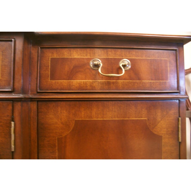 Large Five Door Traditional Georgian Mahogany Breakfront China Cabinet/Bookcase by Leighton Hall For Sale - Image 12 of 12