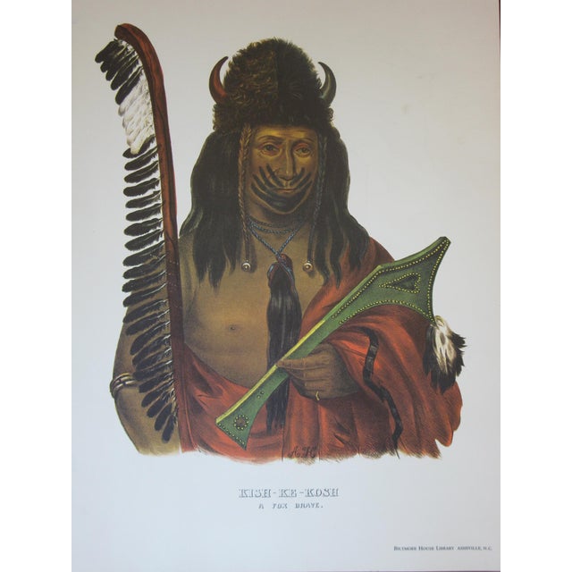 We are pleased to offer this pair of beautiful Vintage Color Prints of "WA-PEL-LA Musquakees Chief " and "Kish-Ke-Kosh A...