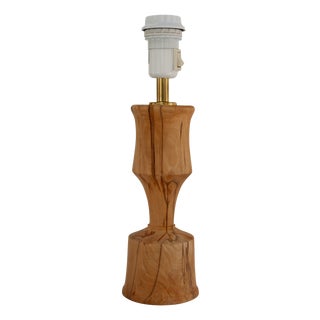 Danish Wooden Table Lamp, 1970s For Sale