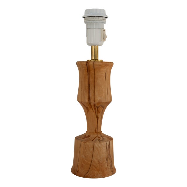 Danish Wooden Table Lamp, 1970s For Sale
