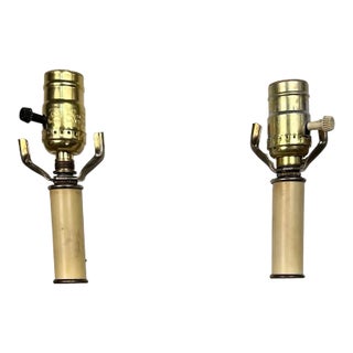 Pair of Late 20th Century Marble Column Table Lamps Gibbings Style For Sale