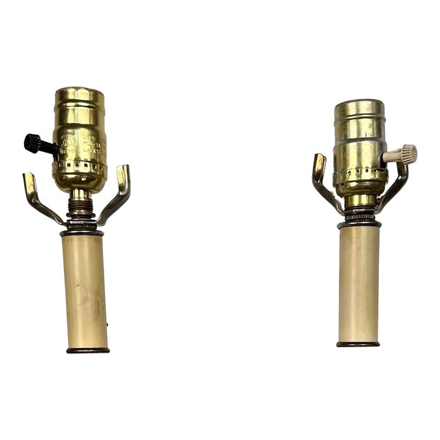 Pair of Late 20th Century Marble Column Table Lamps Gibbings Style For Sale