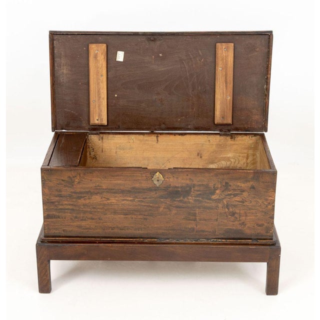 Georgian Style Oak Chest on Stand For Sale - Image 4 of 7