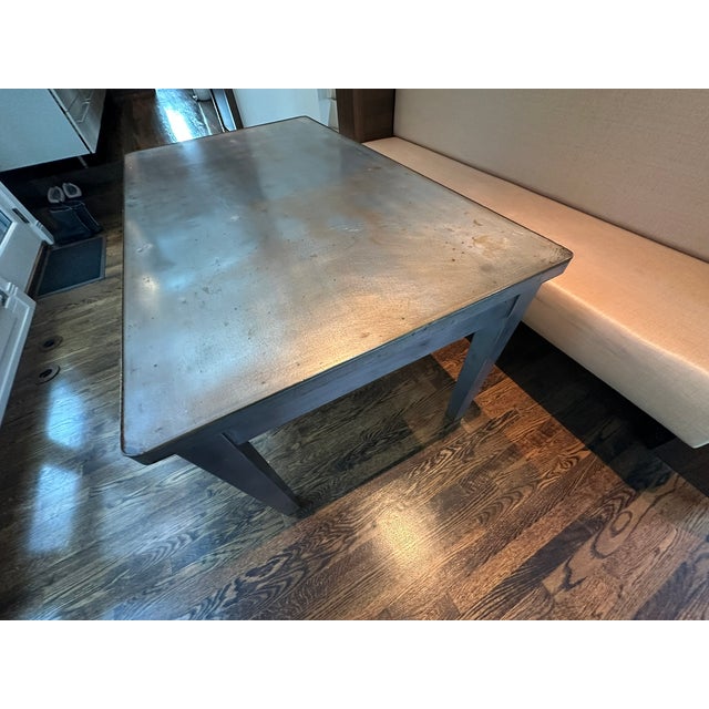 Vintage Industrial Metal Dining Table With Drawers For Sale In Chicago - Image 6 of 11