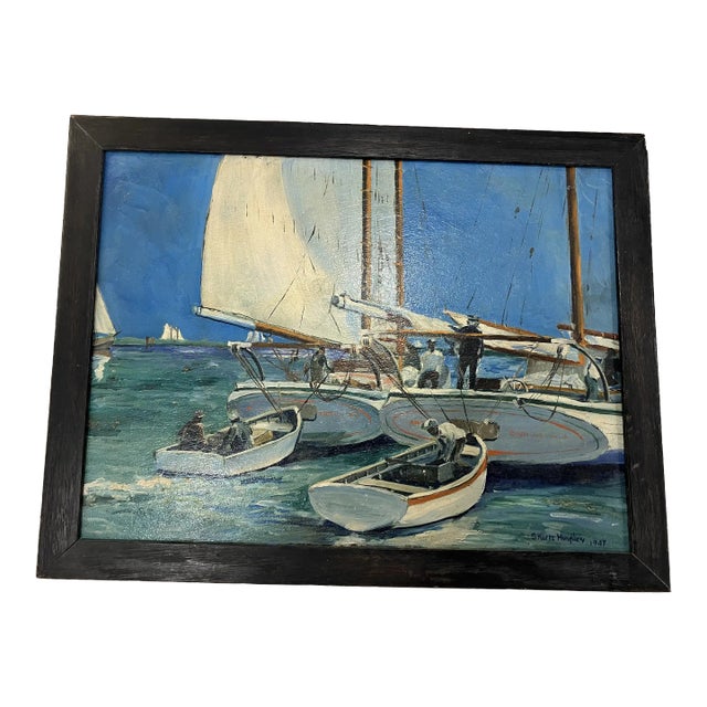 1947 New Jersey Maritime Painting For Sale