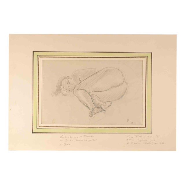 Fred Fay, Reclining Female Nude, 1962, Pencil on Paper For Sale