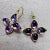 Contemporary Syna Yellow Gold Amethyst and Diamonds Earrings, a Pair For Sale - Image 3 of 6