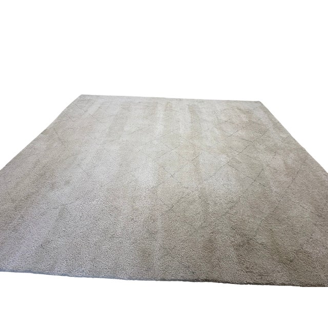 RH Iman Diamond Hand-Knotted Rug — 9' × 12' Ivory/Silver | Wool & Viscose Blend | Textured Diamond Pattern Staging Use |...
