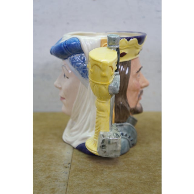 Royal Doulton American Royal Doulton Lovers King Arthur & Guinevere Two Face Toby Character Jug For Sale - Image 4 of 11