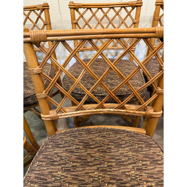 Mid 19th Century Set of 6 Mid 19th Century Chippendale Rattan Dining Chairs For Sale - Image 5 of 10