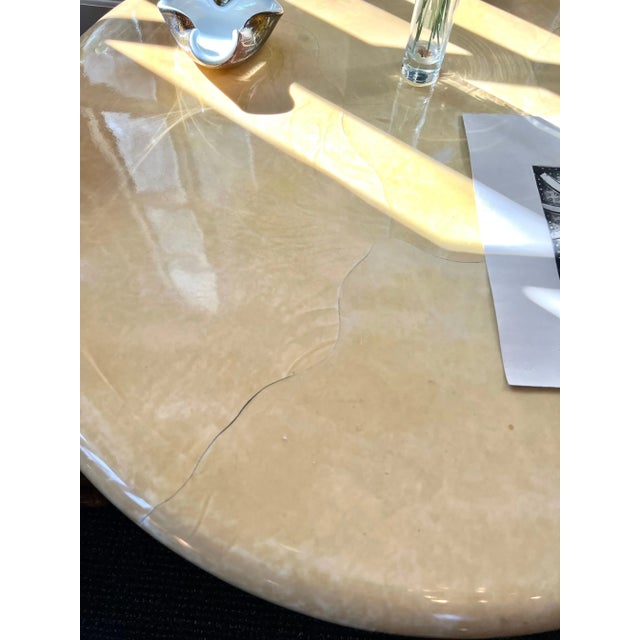 Cream 1980s Karl Springer Lacquered Goatskin Mushroom Cocktail Coffee Table For Sale - Image 8 of 12