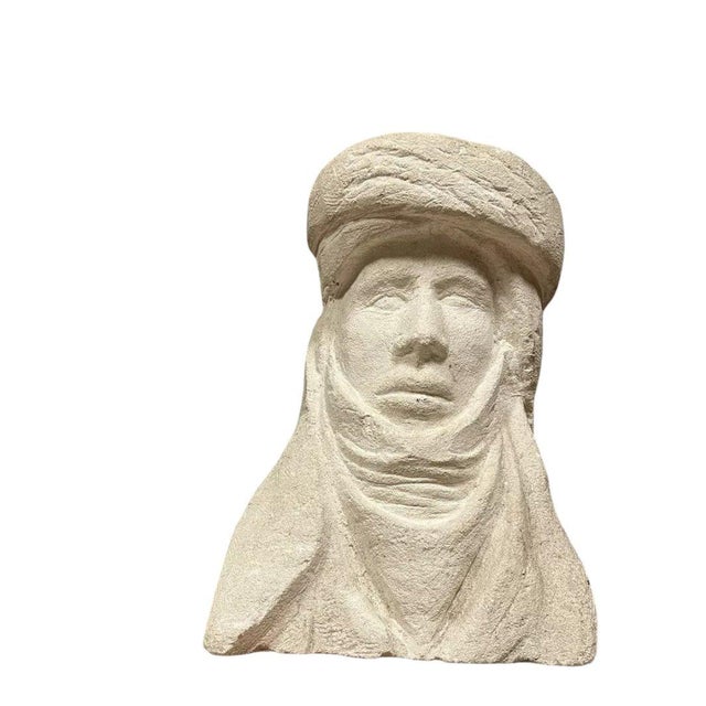 Important stone sculpture from the Art Deco period Depicts a man wearing a turban High-quality, anonymous work Dimensions:...