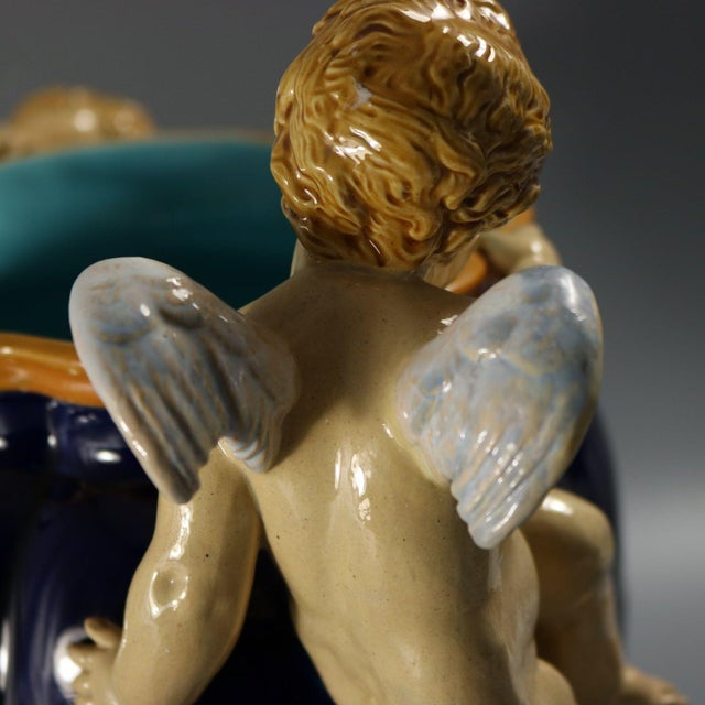Minton Majolica Cherubs Vase For Sale - Image 13 of 15