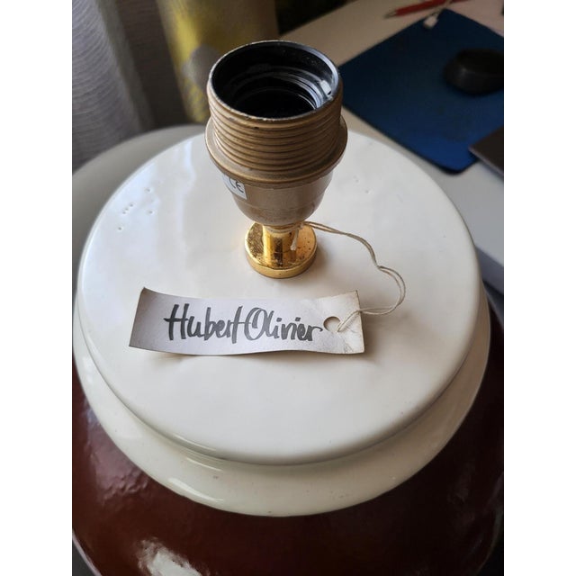 Large French Ceramic Table Lamp by Hubert Olivier, 1990s For Sale - Image 15 of 16