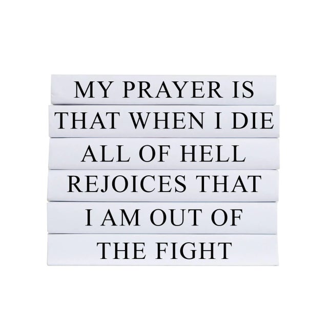 Modern Decorative Books - Quote Book Stack - "The Fight" For Sale - Image 3 of 3