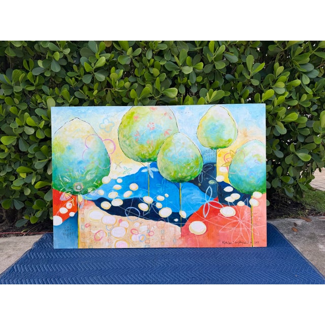 Contemporary Monumental Abstract Landscape Painting by Kathleen Murphy Willer, “View Out My Studio Window” | 2019 For Sale - Image 3 of 12