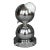 Mid Century Space Age Chrome Double-Orb Eyeball Table Lamp For Sale