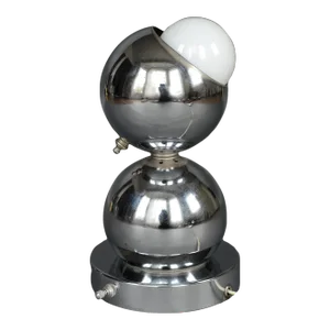 Mid Century Space Age Chrome Double-Orb Eyeball Table Lamp