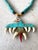 Rare stunning, mid-century turquoise necklace with red coral detail.
