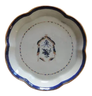 Early 19th Century American Market Chinese Export Porcelain Tea Pot Stand