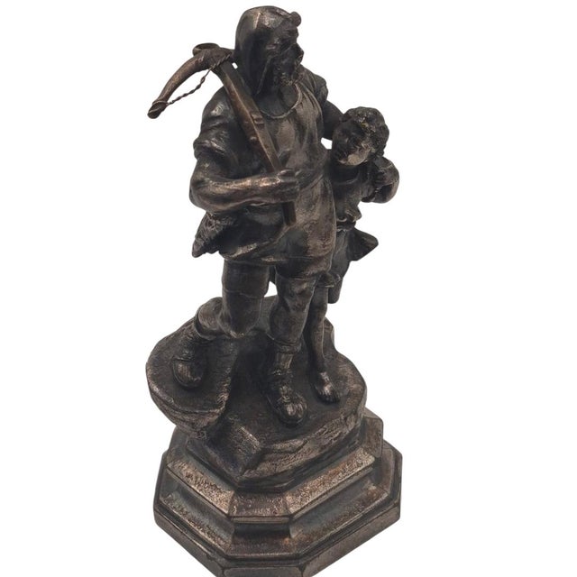 Metal Antique WMF Pewter Figural Sculpture of William Tell - Germany, Circa 1900, 6" H For Sale - Image 7 of 11