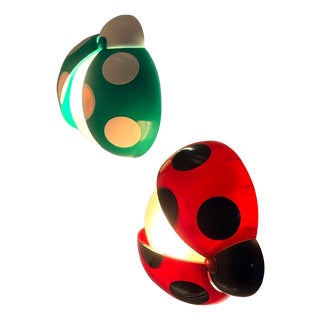 Lucinelle Ladybug Lamps by Jean-Pierre Vitrac for Co&Co, France, 1970s, Set of 2 For Sale
