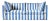 Sophie Conran Coco 3 Seater Sofa - Cornish Blue Stripes with Knife Edge Cushion For Sale