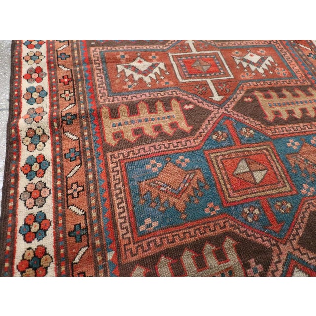 Tribal Galerie Shabab Collection Early 20th Century Caucasian Kazak Accent Rug For Sale - Image 3 of 8