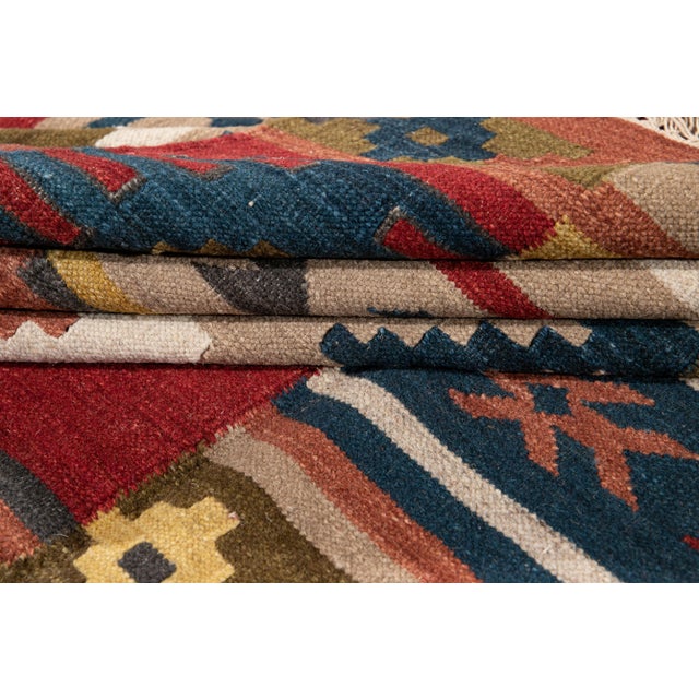 2010s 21st Century Contemporary Kilim Rug 6 '7'' X 9' 8''. For Sale - Image 5 of 12
