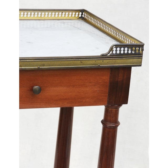 French Brass Nightstands with Marble Top, 1960, Set of 2 For Sale - Image 3 of 13