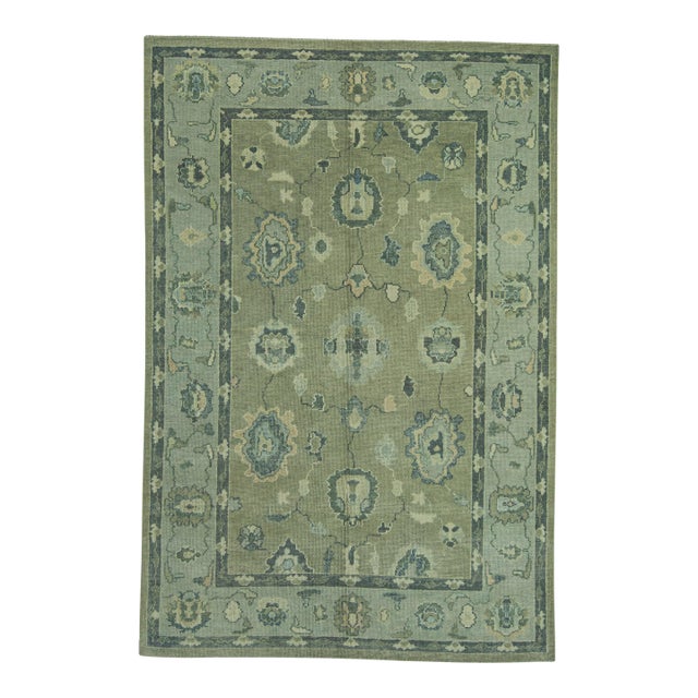 Turkish Oushak Rug 6'1" x 9'1" #19162 For Sale