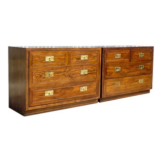 Vintage Boho Henredon Campaign Nightstands - a Pair For Sale