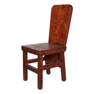 Late 19th Century American Handmade Burled Wood Chair For Sale