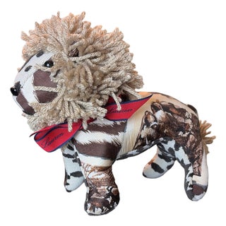 Ralph Lauren Safari Vintage Silk Scarf Courageous Lion For Sale