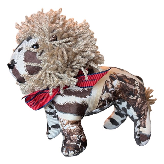 Ralph Lauren Safari Vintage Silk Scarf Courageous Lion For Sale