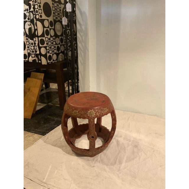 1950s Hand Painted Asian Garden Table / Side Table For Sale - Image 9 of 9