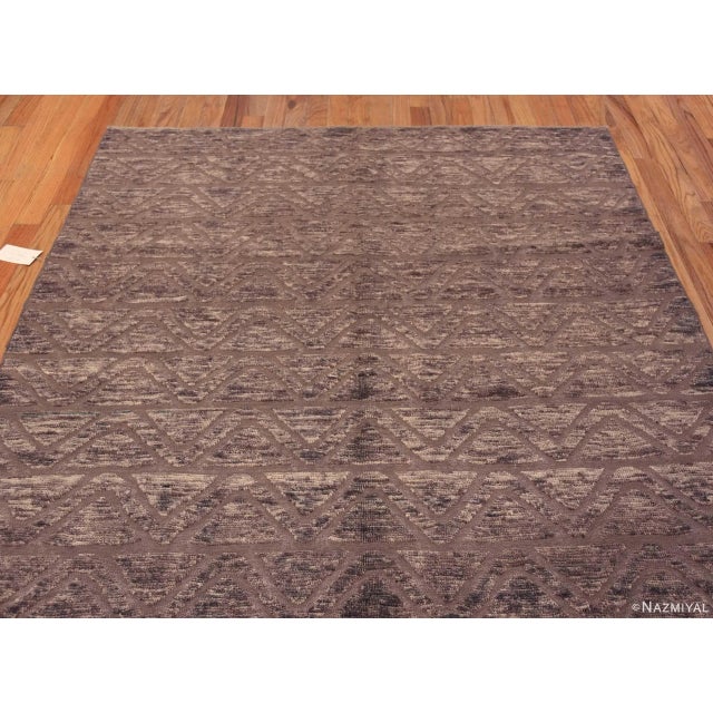 Extremely Decorative Neutral Grey Color Tribal Geometric Design Triangle Chevron Pattern Modern Area Rug, Country of...