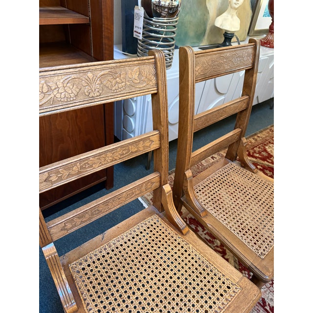 19th Century Victorian Ladderback Dining Chairs, Set of Four For Sale - Image 5 of 14