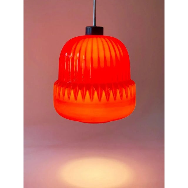 Modern Red Glass Globe Pendant Lamp, 1960s For Sale - Image 6 of 8