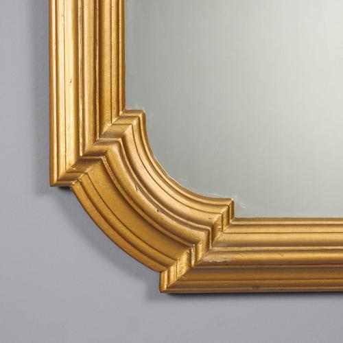 Mirror with Golden Wooden Frame For Sale - Image 5 of 10